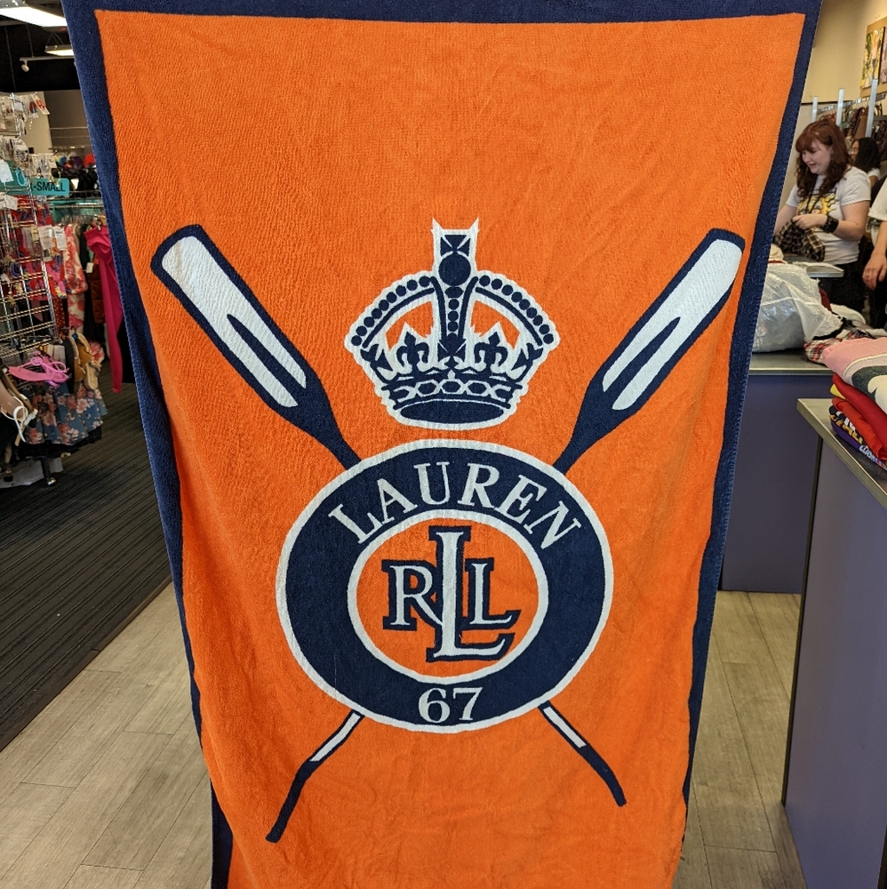 Vintage Ralph Lauren Orange Beach Towel!  Collectors Item